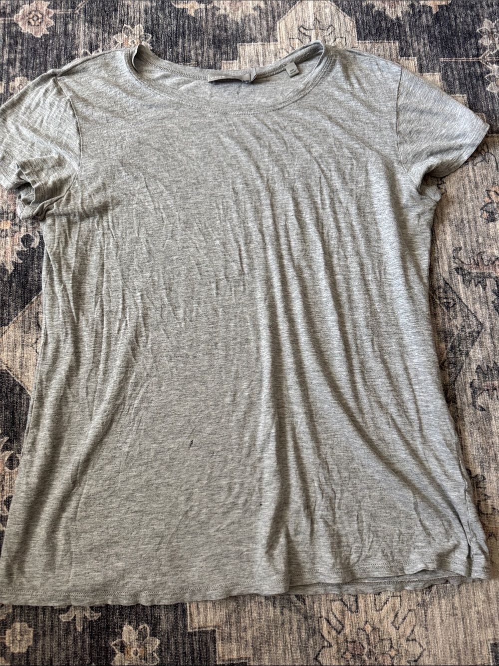 Vince Heather Gray Short Sleeve Crewneck Tee